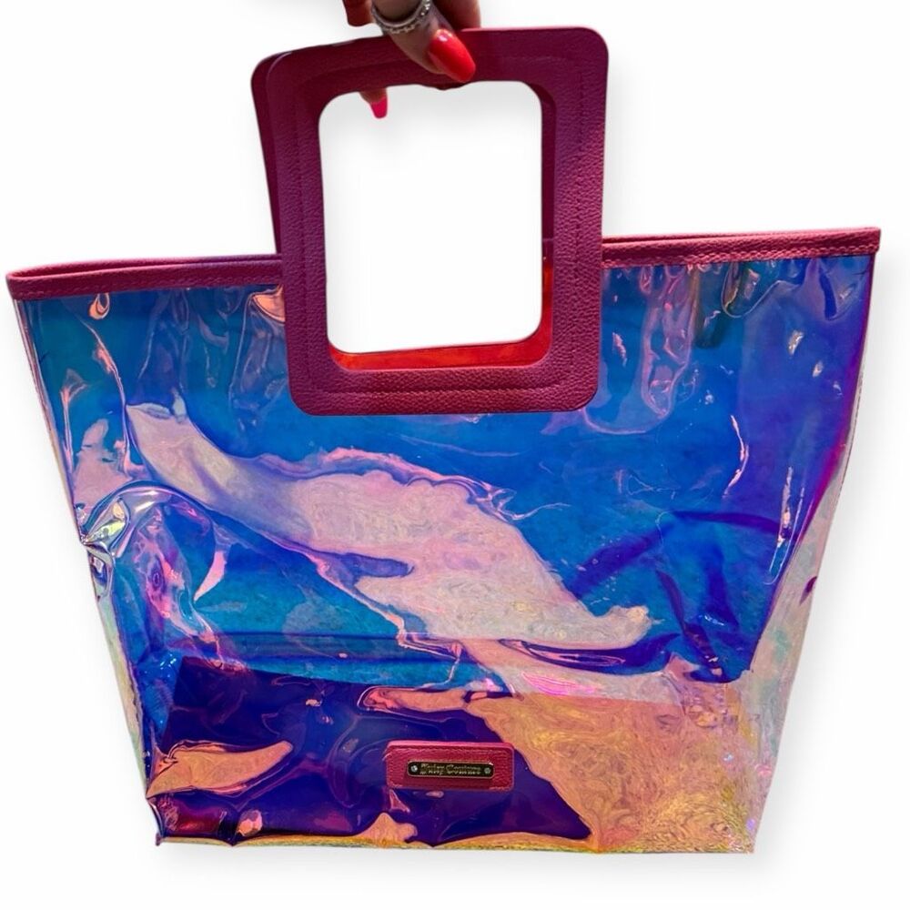 JUICY COUTURE Women’s Pink Iridescent Clear Tote Bag